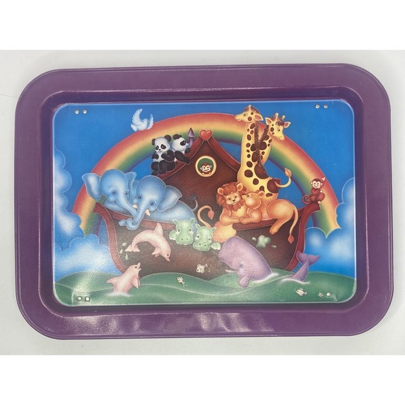 Other - Vintage Noah's Ark Metal Purple Lap Tray with Folding Legs 17" X 12"
